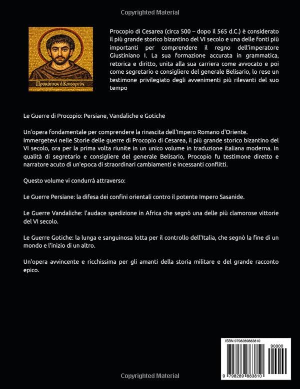 Retro copertina di Le Guerre di Procopio: Persiane, Vandaliche e Gotiche