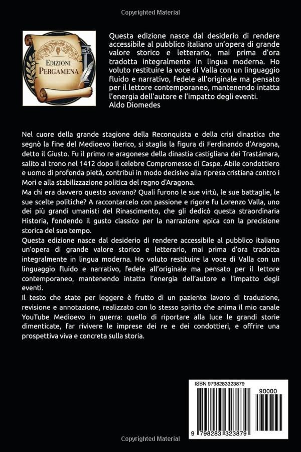 Retro copertina di Historia de Vita et Gestis Ferdinandi Regis Aragonum