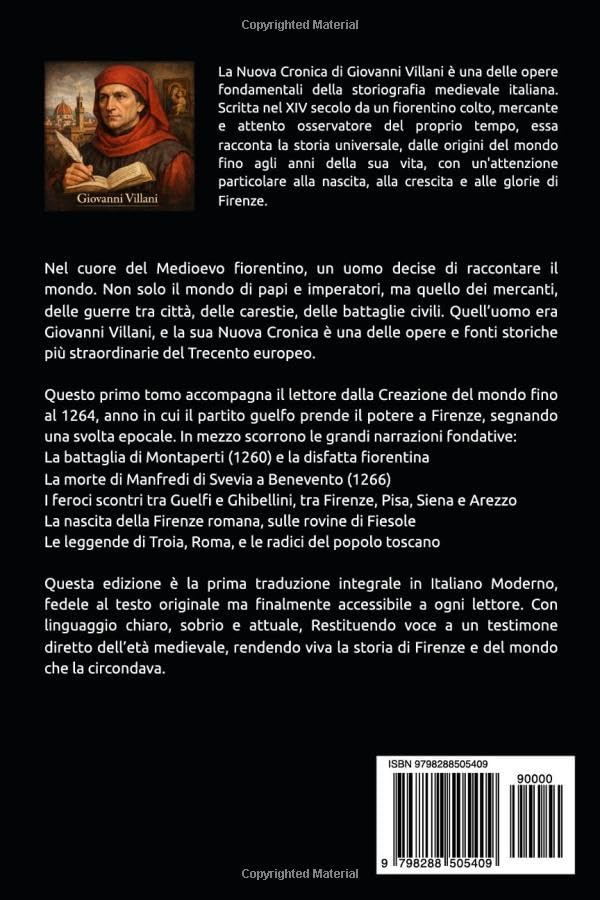 Retro copertina di Nuova Cronica Tomo Primo – Libri da I a VIII