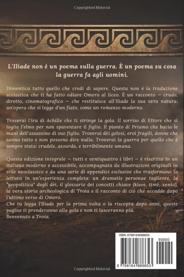Retro copertina di L'Iliade